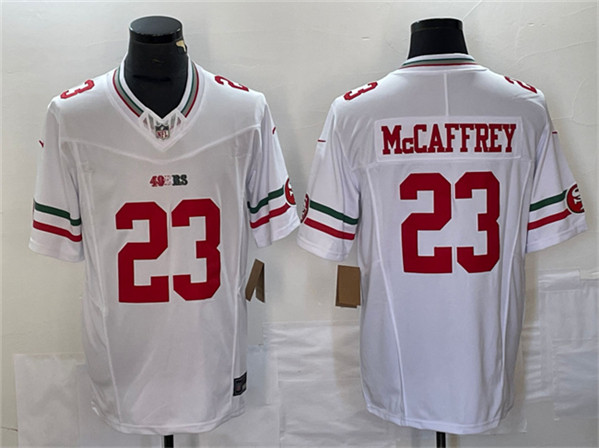 Men's San Francisco 49ers #23 Christian McCaffrey White 2023 F.U.S.E. Vapor Untouchable Limited Football Stitched Jersey